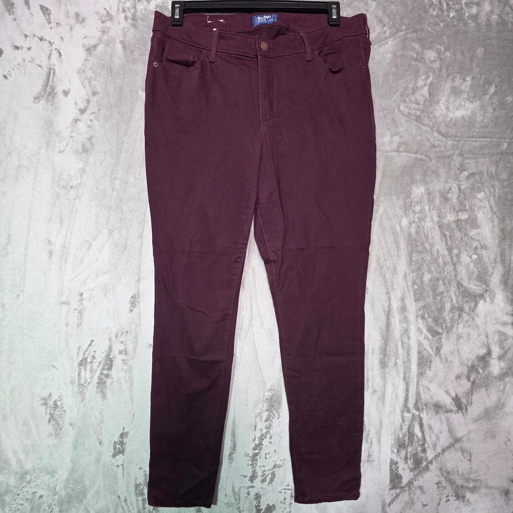 Old Navy Rockstar Mid-Rise Skinny Pants Burgundy Plum Size 16 Cotton Stretch